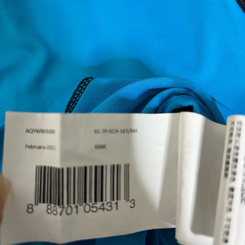 QUIKSILVER Gorpcore Athleisure All Time Rash Guard Cap Sleeves Blue Mens XS - Picture 12 of 13